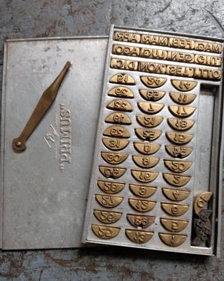 timbri datario in ottone Primus scatola originale 