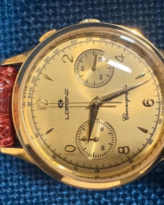 Orologio Lorenz crono oro 18k carica manuale