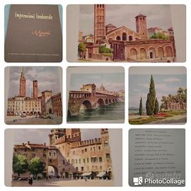 Raccolta 12 riproduzioni acquarelli G. Grossi