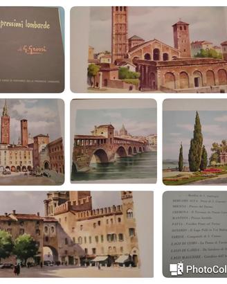 Raccolta 12 riprodroduzioni acquarelli G. Grossi