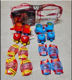 Pattini con ginocchiere e gomitiere