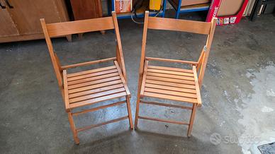 Coppia di sedie pieghevoli in legno - Salvaspazio 