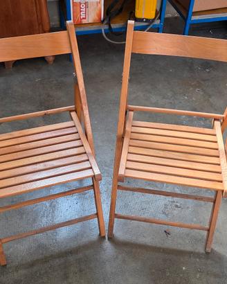 Coppia di sedie pieghevoli in legno - Salvaspazio 