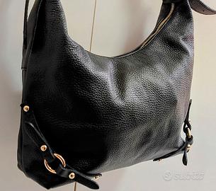 Borsa da donna vera pelle nera firmata Melluso.