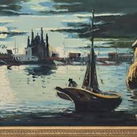 Quadro mis 90 x 50 olio su tela originale