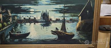 Quadro mis 90 x 50 olio su tela originale