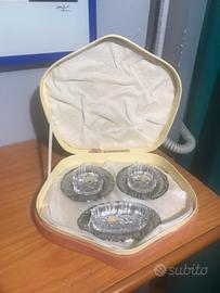 Ciotole in cristallo-vassoi acciaio inox