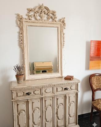 SPECCHIO STONDATO CON CORNICE  LEGNO SCHZBBY