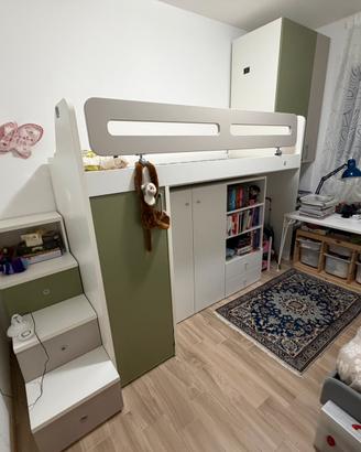 Letto ponte con armadio