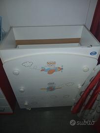 mobile fasciatoio con 3 cassetti