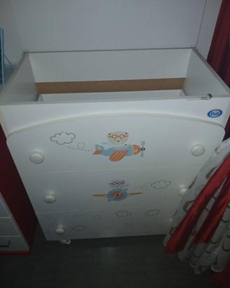 mobile fasciatoio con 3 cassetti