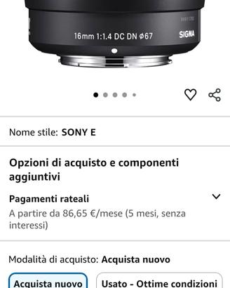 Sigma - Obiettivo 16mm-F/1.4 