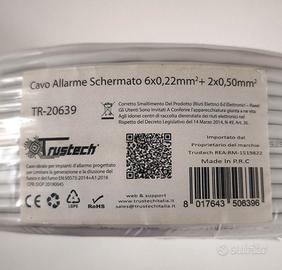 Cavo allarme schermato 6x0,22 + 2x0,50