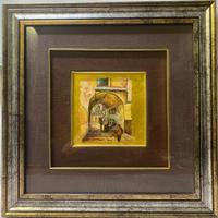 Quadro con cornice su foglia oro zecchino