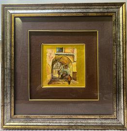 Quadro con cornice su foglia oro zecchino