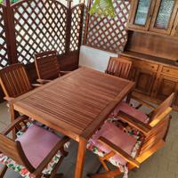 Set Pranzo da Giardino in Teak – Tavolo Estensibil