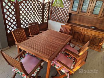 Set Pranzo da Giardino in Teak – Tavolo Estensibil