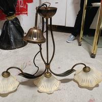 Lampadario classico 3 luci in bronzo