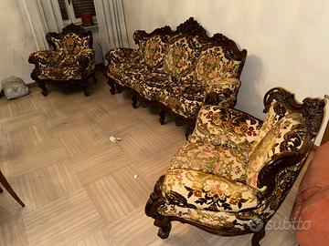 Salotto barocco divano e poltrone