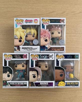 Lotto 5 Funko Pop! Boruto, JJK, Squid Game e altri