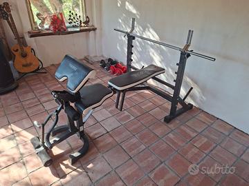 Panca multifunzione TOORX + bilanciere + 38kg pesi