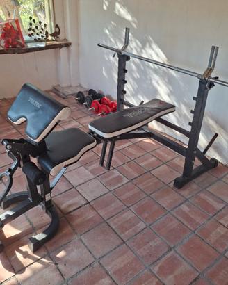 Panca multifunzione TOORX + bilanciere + 38kg pesi