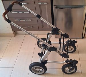 PASSEGGINO TRIO COMPLETO CON RUOTE IN GOMMA