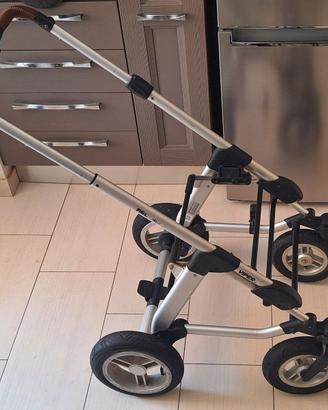 PASSEGGINO TRIO COMPLETO CON RUOTE IN GOMMA