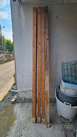 4 Travi pali in legno massiccio 248x10x8cm