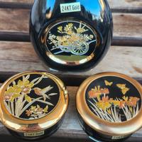 Wazi e scatola The Art of Chokin Bordo in oro 24k