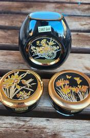 Wazi e scatola The Art of Chokin Bordo in oro 24k