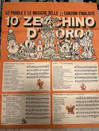 Jacovitti Poster Zecchino d'Oro 1968. 44 gatti.