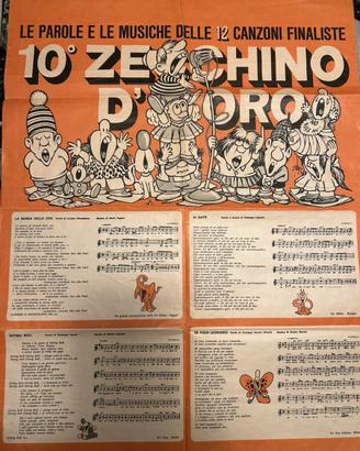 Jacovitti Poster Zecchino d'Oro 1968. 44 gatti.