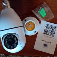 TELECAMERA WIFI PANORAMA SI ATTACCA A PORTALAMPADA