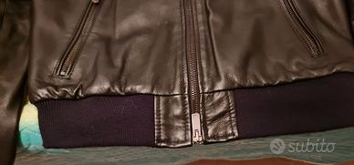 Bomber D'Arienzo pelle nero Donna taglia L