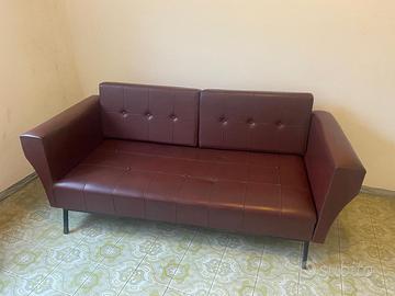 Divano letto vintage anni 60 bordeaux