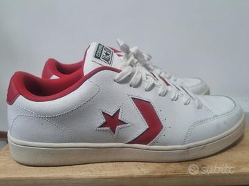 converse low white red ottime 