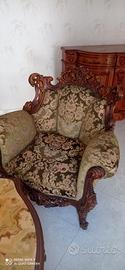 Salotto vintage in legno massello