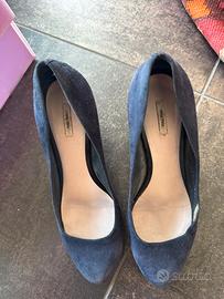 Décolleté blu con tacco Miu Miu con scatola 38,5