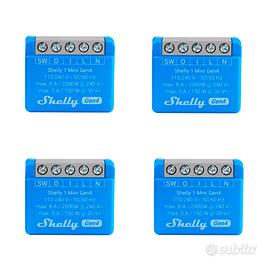 Shelly 1 Mini Gen4, confezione da 4 interruttori s
