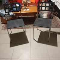 Sedie in ardesia e acciaio 
