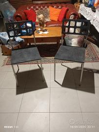 Sedie in ardesia e acciaio 