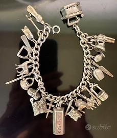 Bracciale Argento  Vintage Miniature 84 gr. 21 cm