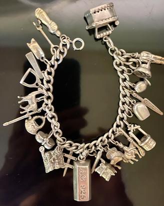 Bracciale Argento  Vintage Miniature 84 gr. 21 cm