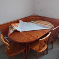 cassa panca angolare tavolo arredamento baita rust