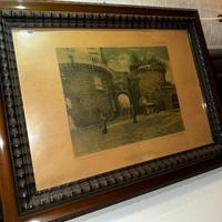 Quadro Litografia 1800 Porta Nolana Napoli Firmato