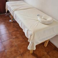 LETTINO  DA MASSAGGIO PROF. IN LEGNO RIV. PELLE 