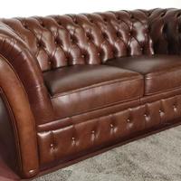 Divano sofa 2 posti Impero in pelle lux brandy