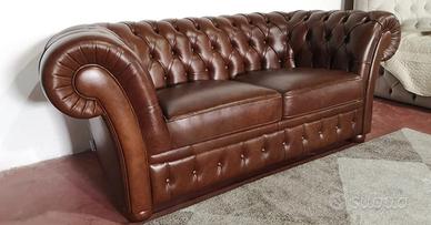 Divano sofa 2 posti Impero in pelle lux brandy