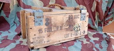 Cassetta  legno US   anni 50  interessante scritta